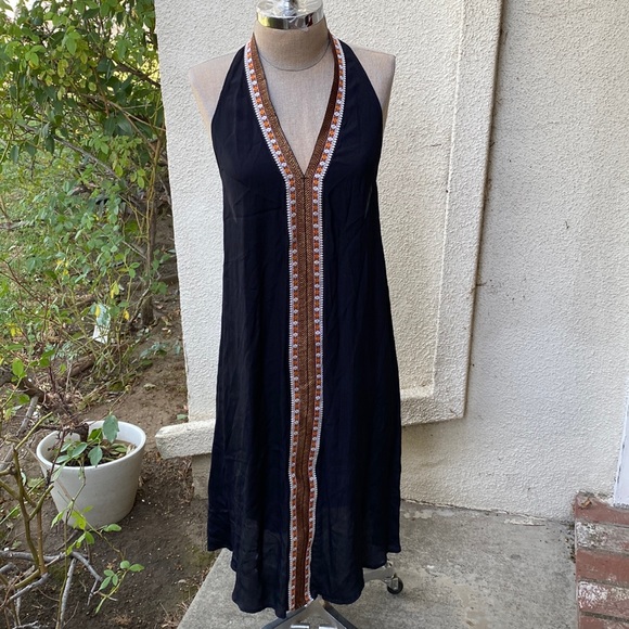 ASOS gorgeous black midi sheer dress with a beautiful trim, great neck line - Picture 2 of 15